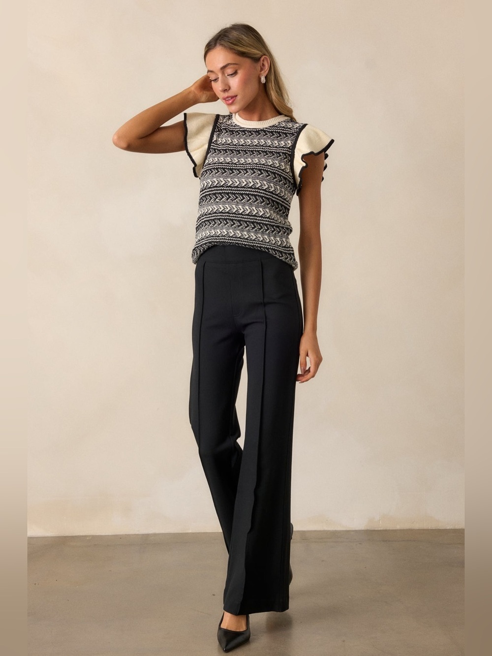 SPANX THE PERFECT BLACK HI-RISE FLARE PANTS Size Small